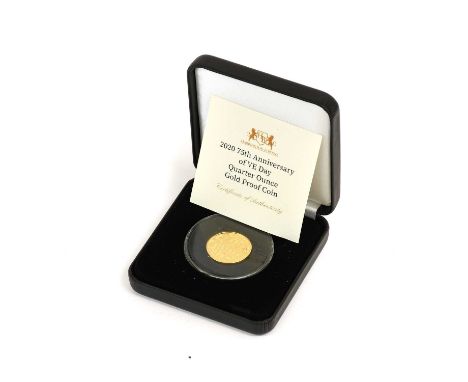 Solomon Islands, Gold Proof $10 (¼oz) 2020, (.916 gold, 22.5mm, 8g), '75th Anniversary of VE Day', obv. Rank-Broadley's portr