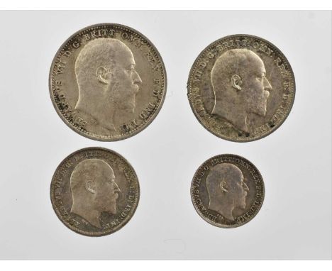 Edward VII, Maundy Set 1906, comprising: 4d, 3d, 2d and 1d, obv. bare head right, rev. crowned denomination within wreath, li