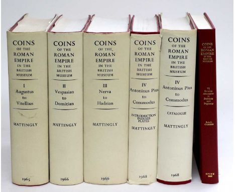 ♦5 x Coins of the Roman Empire in the British Museum [BMCRE] to include: 4 x MATTINGLY [Harold] Vols. I to IV (London, 1965-1