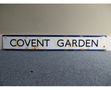 Vintage original London Underground station sign: Covent Garden (#3). Approximate size: 23x150cm. PLEASE NOTE THIS ITEM IS CO
