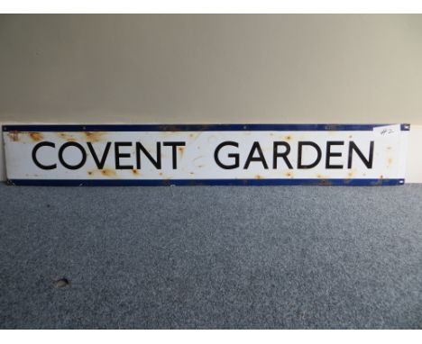 Vintage original London Underground station sign: Covent Garden (#2). Approximate size: 23x150cm. PLEASE NOTE THIS ITEM IS CO