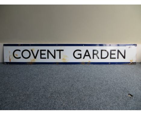 Vintage original London Underground station sign: Covent Garden (#1). Approximate size: 23x150cm. PLEASE NOTE THIS ITEM IS CO