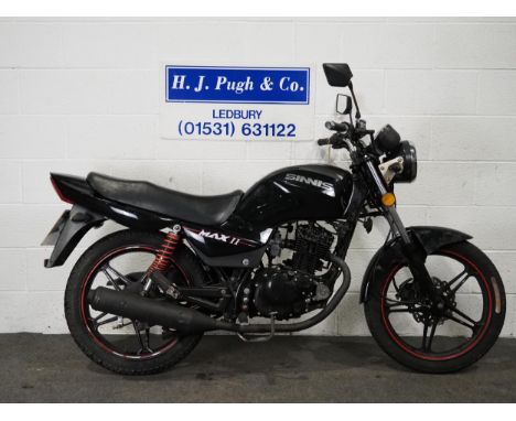 Sinnis  Max II motorcycle. 2016. 124ccRuns and rides but has had little use during the last 2 years so will need recommission