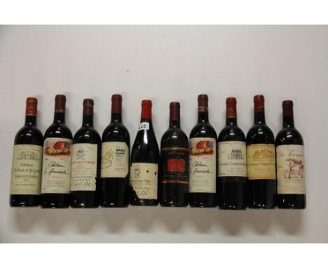 Ten bottles of 1980's and 90's vintage wine.