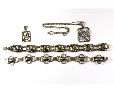 Four vintage Scandinavian .830 silver items.