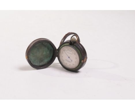A late 19th Century cased pocket compass /barometer  
With a 5cm silvered dial signed JH Steward, 457 West Strand, London, re