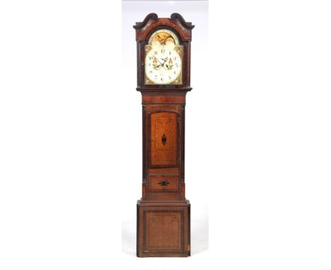 A George IV oak and inlaid longcase clock
With a 35.5cm white arched dial signed Jn Callcott, Cotton, dated 1819, with subsid