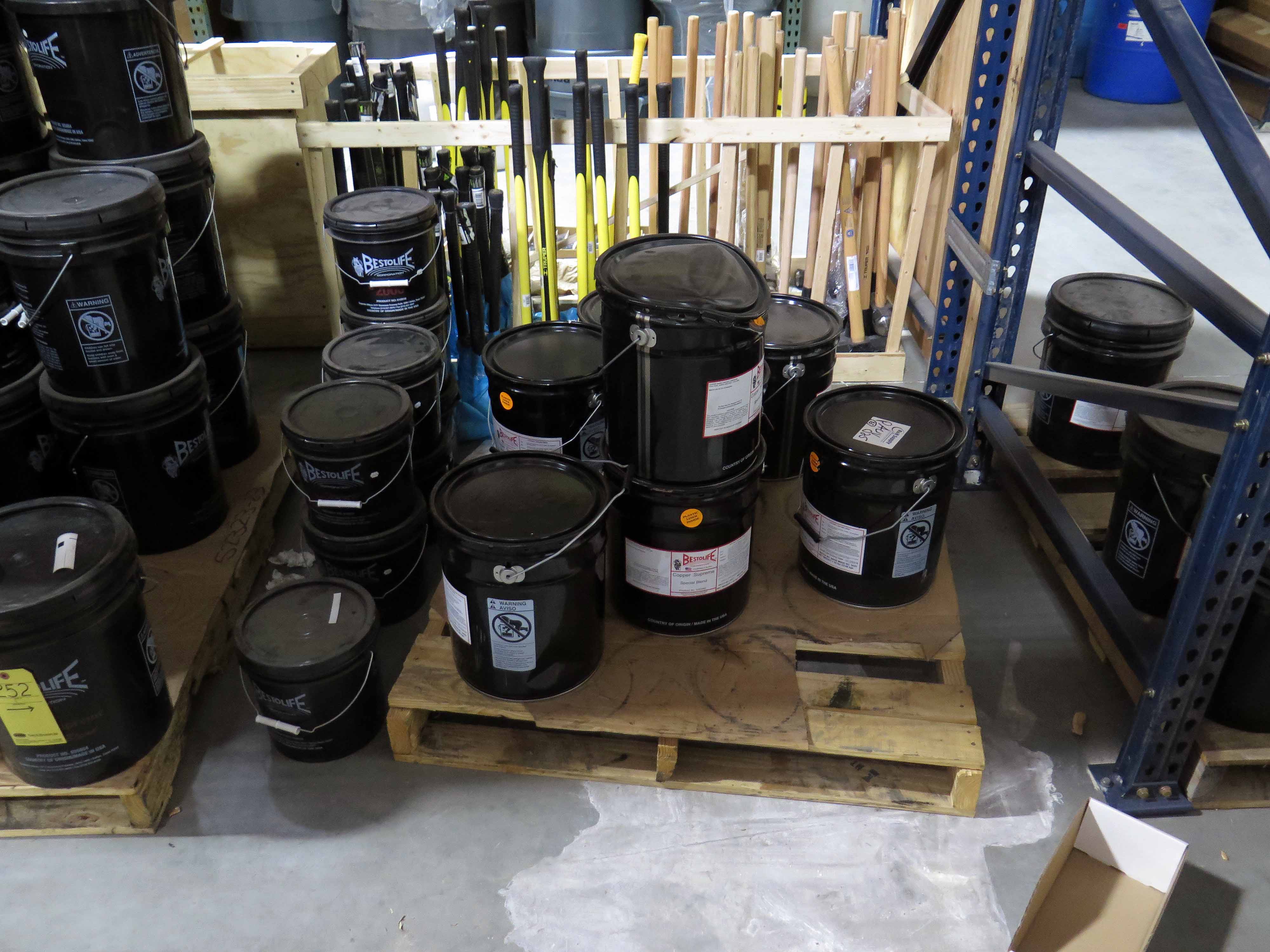 LOT OF PIPE DOPE, BESTOLIFE COPPER SUPREME (in metal & plastic buckets