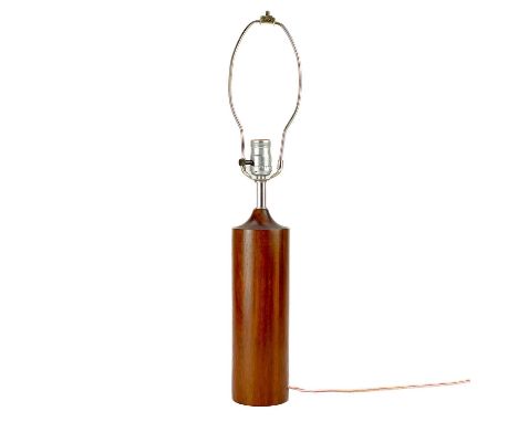 A mid century teak table lamp by Automax N.Y. Height 42cm.