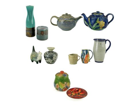 A Poole Pottery Delphis pattern saucer. Diameter 12.5cm, together with twelve other various ceramic items, including aTeresa 