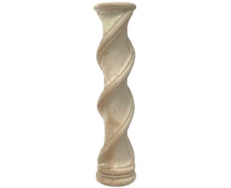 A plaster architectural spiral column. Height 99cm diameter 22cm.