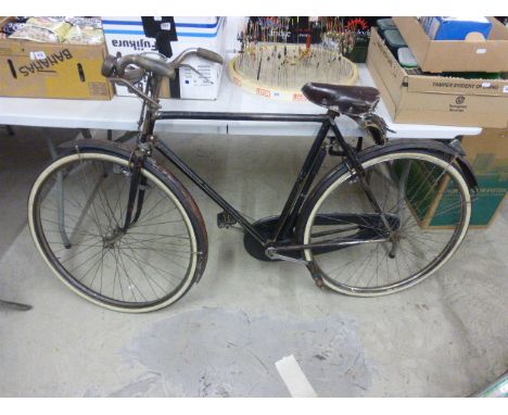 A vintage Monviso M.G.S Italian gents cycle with headlamp and bell and a ciclosport leather saddle