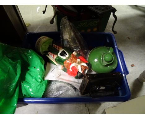 Mixed Lot including Ceramic Whiskey Decanters, Traffic Guardian Lamp, Metronome, etc
