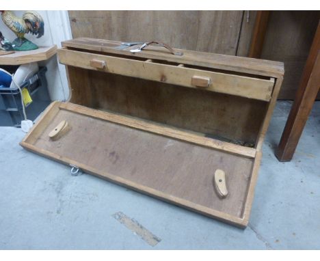 Vintage Pine Toolbox with fitted drawer