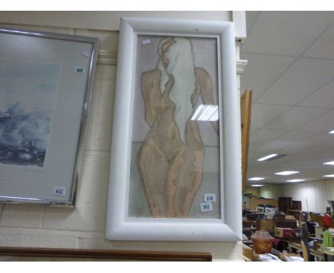 Framed & glazed pencil / watercolour by Jennifer Dagworthy entitled Light Reflected verso label