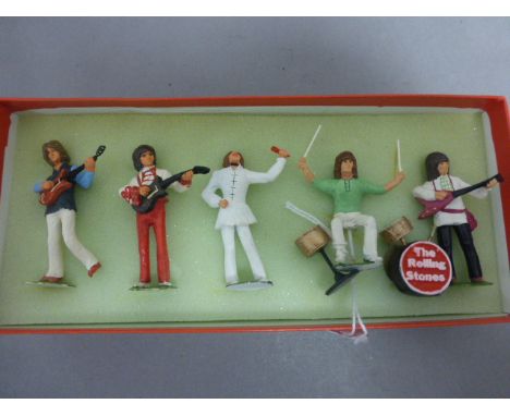Rolling Stones - Set of Five Boxed Cast Metal Painted Figures of The Rolling Stones ' Stones in the Park '