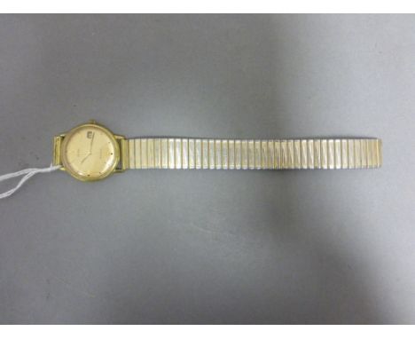 Gents Omega Geneve manual wind wristwatch with gold plated bezel        