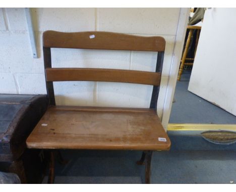 Early 20th century Small Bench with Cast Iron Supports