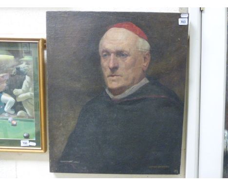 Arthur Bradbury, mid 20th Century, oil on canvas, portrait of a cleric, signed