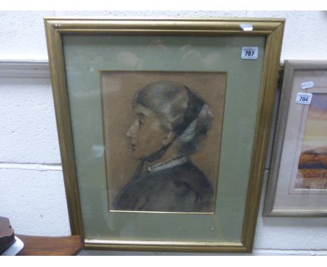 Framed and Glazed Pastel Portrait of a Cornish Victorian Lady
