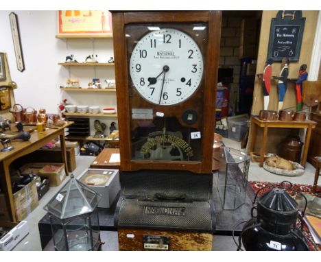 Early 20th Century national time recorder clock
