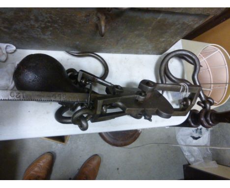 A 19th century set steel weighing scales 