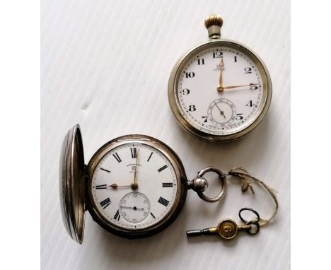 An Omega stem-wing pocket watch with Arabic numerals, subsidiary seconds hand, dial 51mm, in working order, unable to open ba