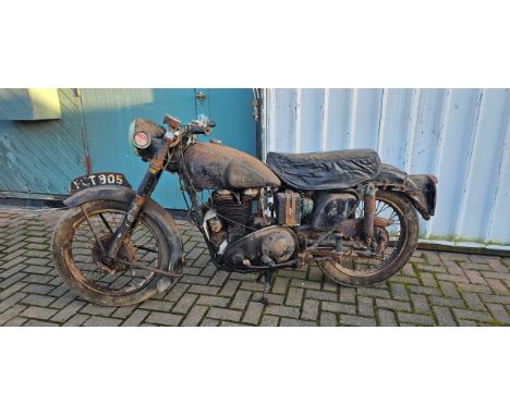 1950 AJS model 18S, project, 500cc. Registration number ECT 905. Frame number 52987. Engine number 14129.Sold with the R.F. 6