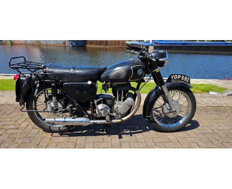 1958 AJS Model 18, 498cc. Registration number VOP 592. Frame number unclear. Engine number 57/18 131258.Sold with the V5C.The
