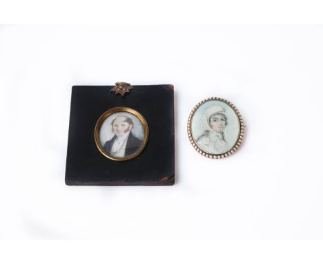 A PORTRAIT MINIATURE OF A YOUNG LADY (2)Late 18th / Early 19th centuryIn a gold frame with a split pearl border, the reverse 