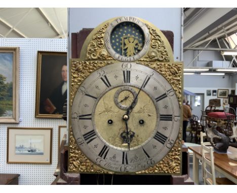 A GEORGE III MAHOGANY LONGCASE CLOCKThe 12 inch arched brass dial with subsidiary dial and date aperture, signed 'John Chater