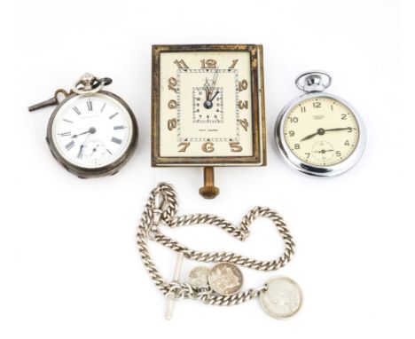 A SILVER CASED KEY WIND OPENFACED POCKET WATCH AND FURTHER ITEMS (5)The Victorian openfaced pocket watch Birmingham 1885, wit