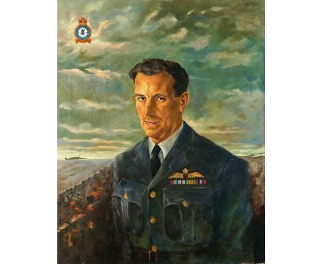 F*** A*** COOK (BRITISH, 20TH CENTURY)Portrait of an RAF pilotsigned 'F A Cook' (lower right)oil on canvas76 x 61cm(unframed)