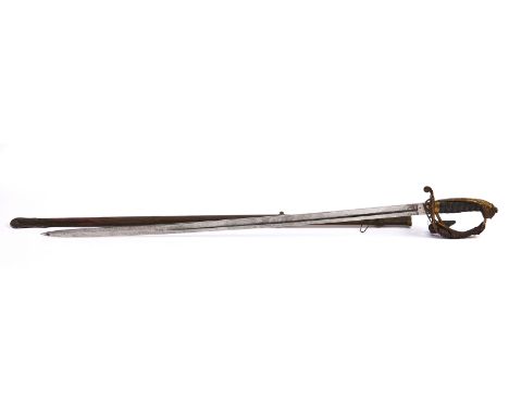 A VICTORIAN 1845 PATTERN INFANTRY OFFICER'S SWORD AND SCABBARD100cm longCondition report:- The scabbard has numerous shallow 