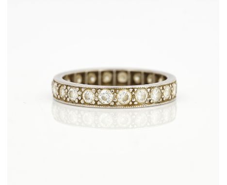 A DIAMOND SET FULL ETERNITY RINGMounted with circular cut diamonds, ring size L and a half, gross weight 3.1 gmsCondition Rep