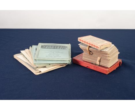 'CHAD VALLEY' BOX CARD GAME 'FLEET STREET', three packs or vintage pictorial PLAYING CARDS OF 'HAPPY FAMILIES' TYPE and 5 set