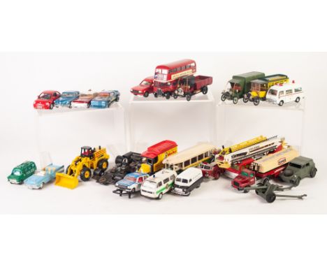 APPROX 26 UNBOXED DIE CAST TOY VEHICLES MAINLY COMMERCIAL OR TRANSPORT, but also including Dinky Toys - Battle Lines - Volksw