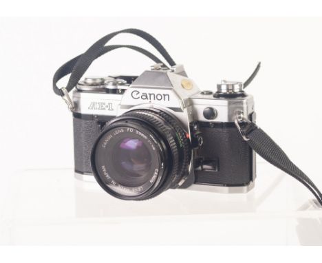 CANON AE-1 35mm SLR ROLL FILM CAMERA WITH 50mm, f1.8 LENS, no: 3472195