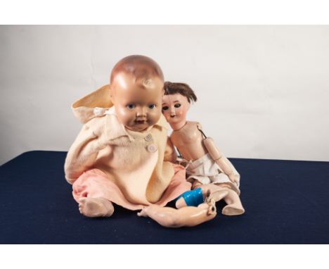 S.F.B.J. PARIS,  EARLY TWENTIETH CENTURY BISQUE HEADED CHARACTER DOLL, with nine part composition body, type 301, 18" high (h