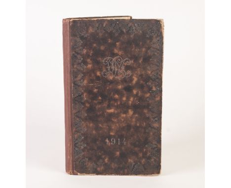 A FRENCH 1914 TOURIST GUIDE BOOK AND A DIARY with nine removable postcards in situ 