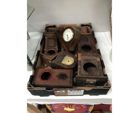 A box of good wooden clock cases