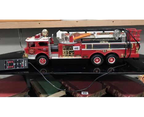 A remote controlled fire engine