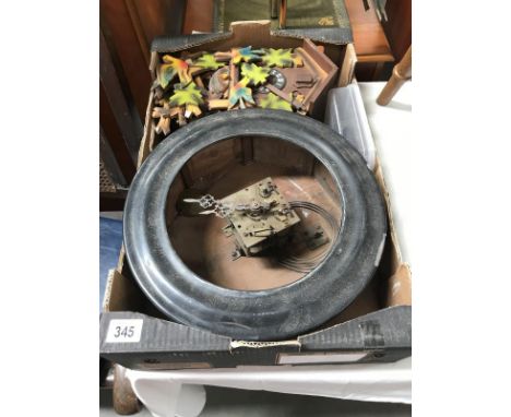 A cuckoo clock and 1 other wall clock case A/F etc.