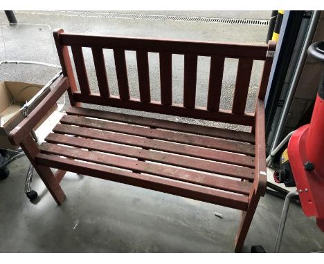 A wooden garden bench