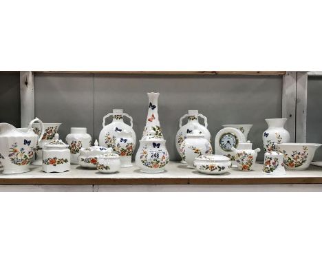 A mixed lot of Aynsley cottage garden including clock, vases etc.