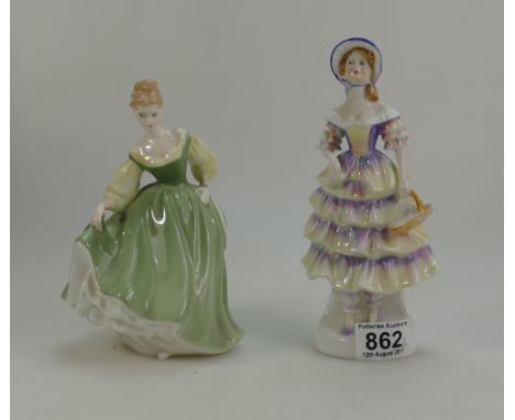 Royal Doulton Lady Figures Meg HN2743 and Fair Lady HN2193 (2)