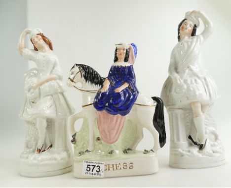 A collection of Victorian Flat Back figures together with similar item (3)