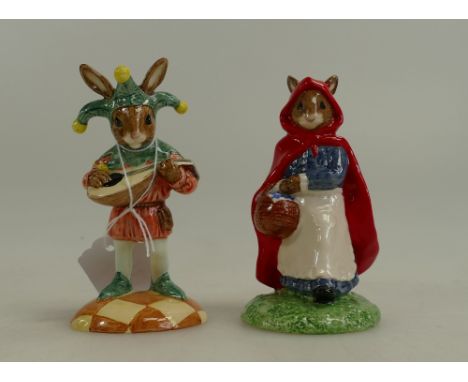 Royal Doulton Bunnykins figures Jester DB161 and Little Red Riding Hood DB230 (Both UKI Ceramics) (2) (both boxed with certs)