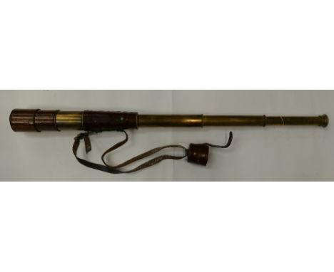 Leather cased Brass Military telescope Marked TEL.S.I.G. Regt MKIV BroadHurst  Clarkson London 1918 34152, complete with belt