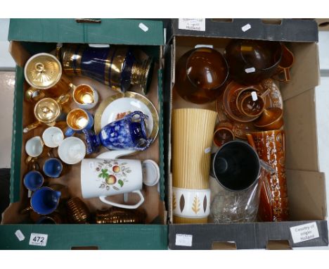 A mixed collection of items to include Brentleigh mid century vase, Portmerion Totem design coffee set, Royal Worcester gilde